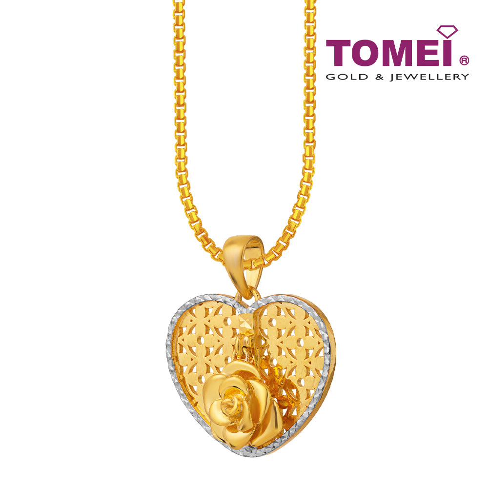 TOMEI Blooming From Heart Pendant, Yellow Gold 916