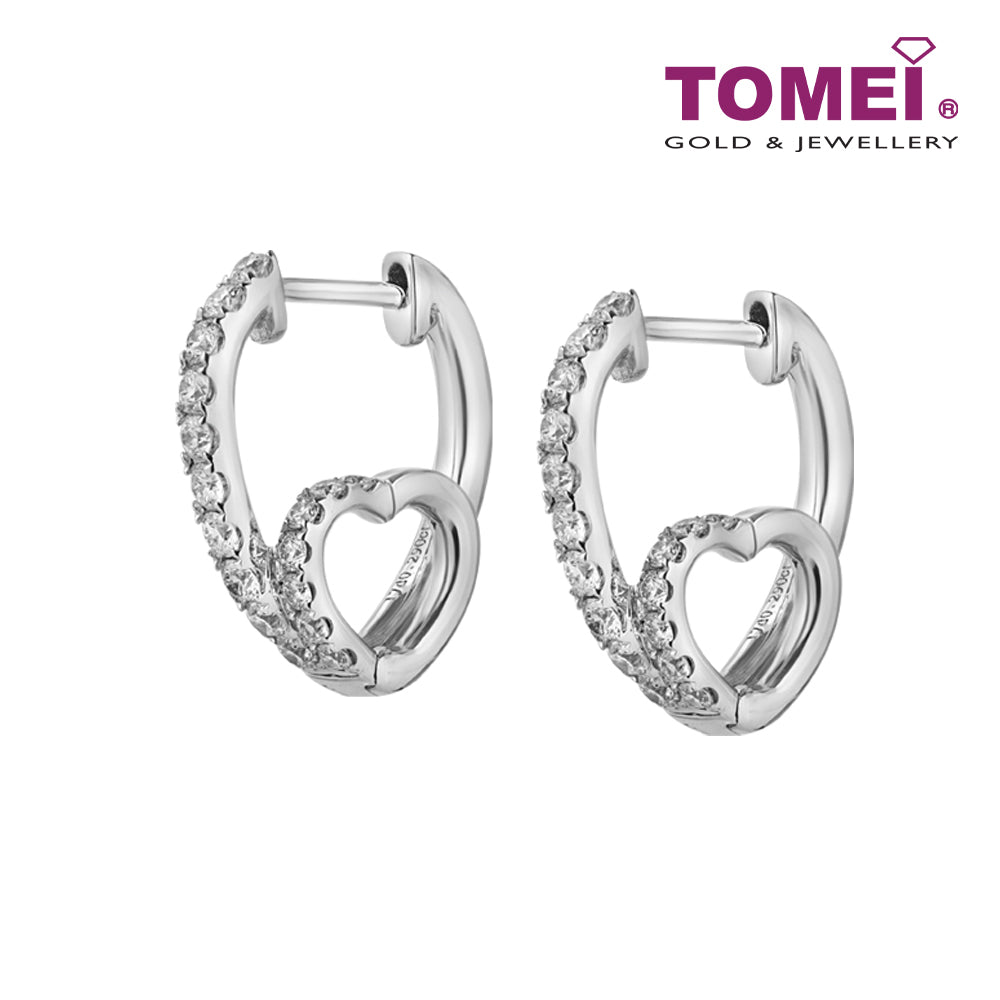 Dual Passion Diamond Earrings | Tomei White Gold 375 (9K) (E1379)