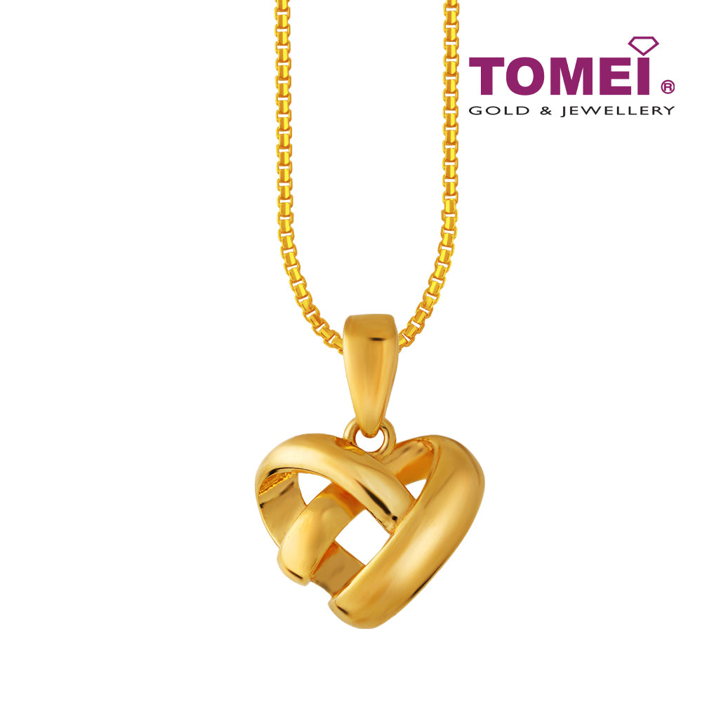 TOMEI Lovely Knot Pendant, Yellow Gold 916 (9P-YG1041P-1C)