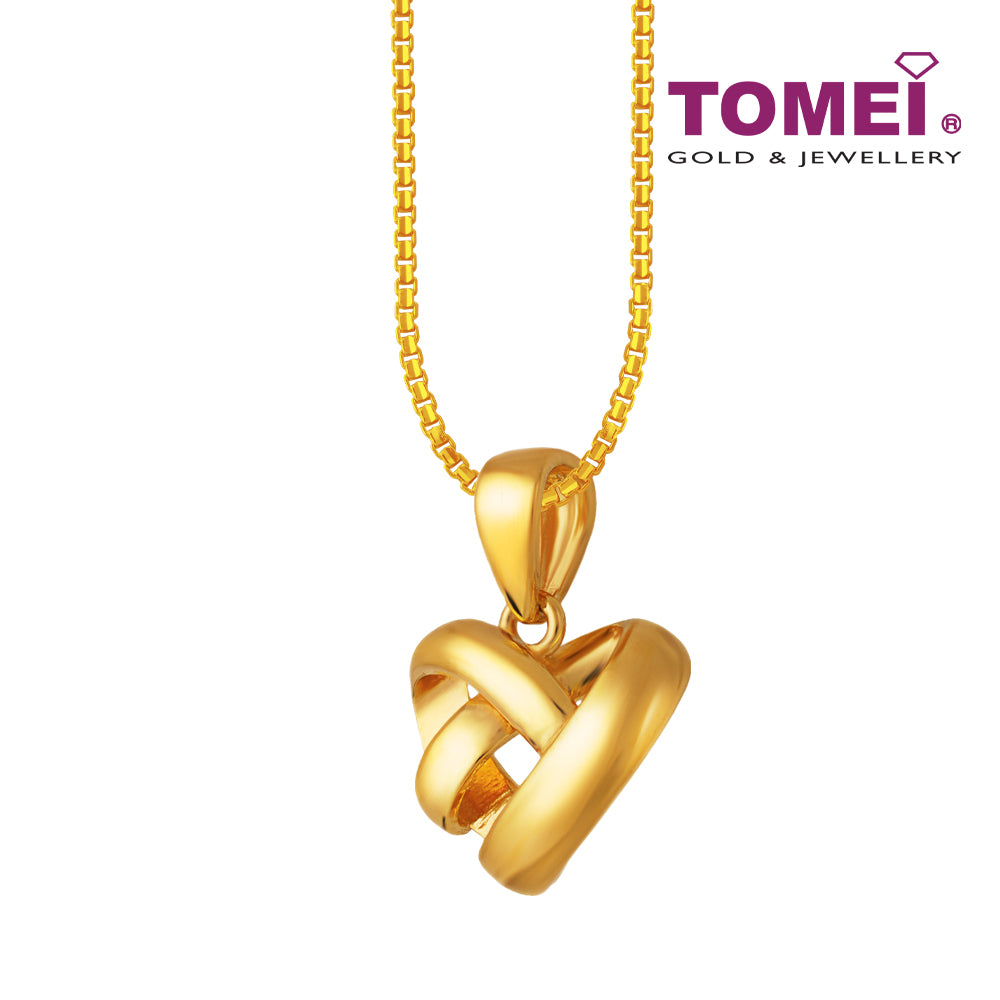 TOMEI Lovely Knot Pendant, Yellow Gold 916 (9P-YG1041P-1C)