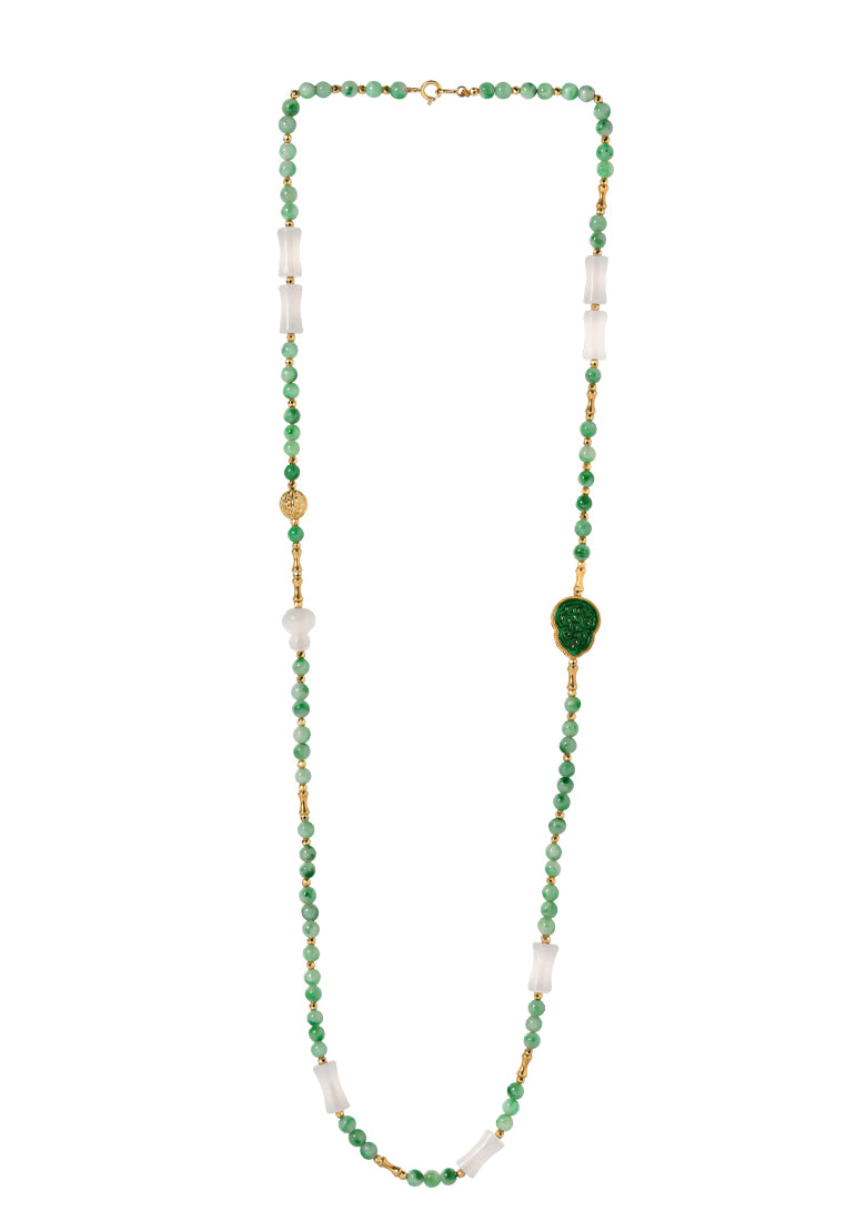 TOMEI Jade & Nephrite Necklace, Yellow Gold 750