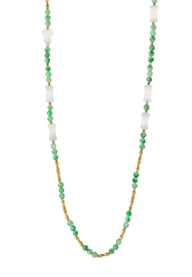 TOMEI Jade & Nephrite Necklace, Yellow Gold 750