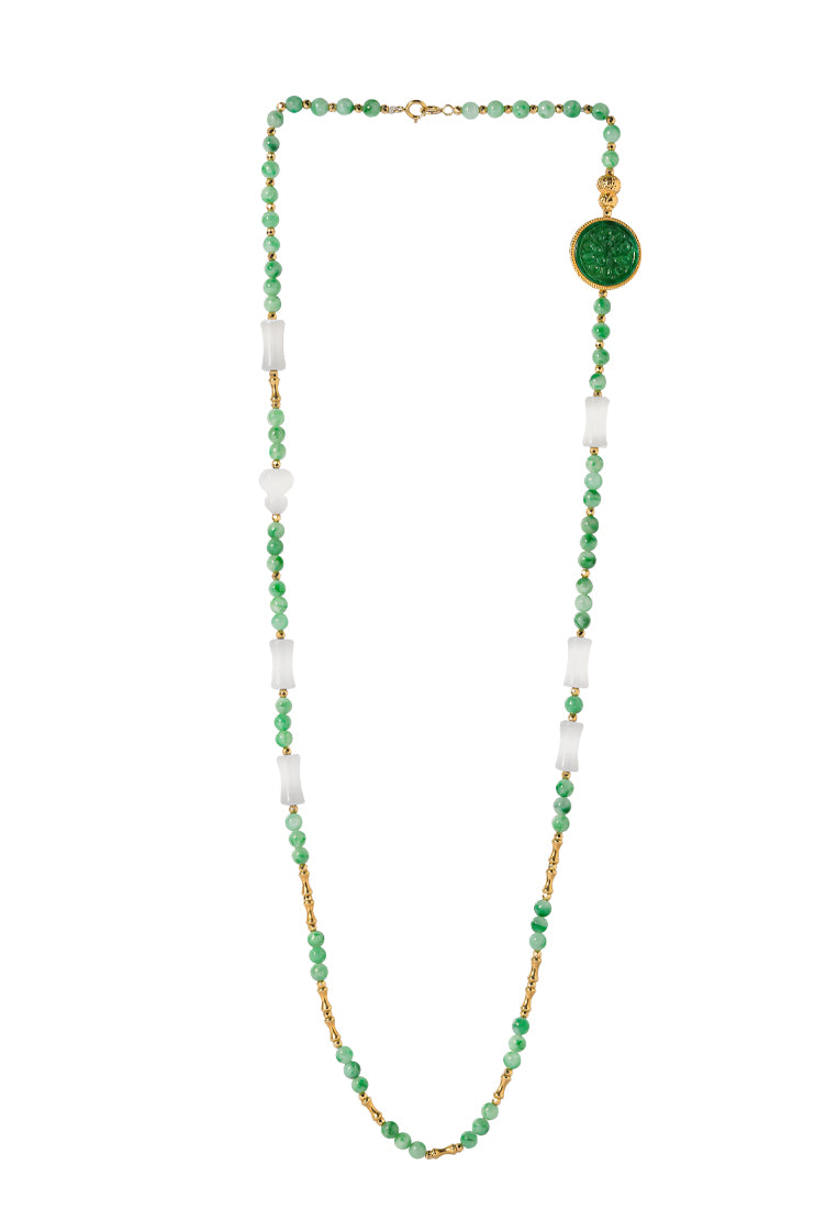 TOMEI Jade & Nephrite Necklace, Yellow Gold 750