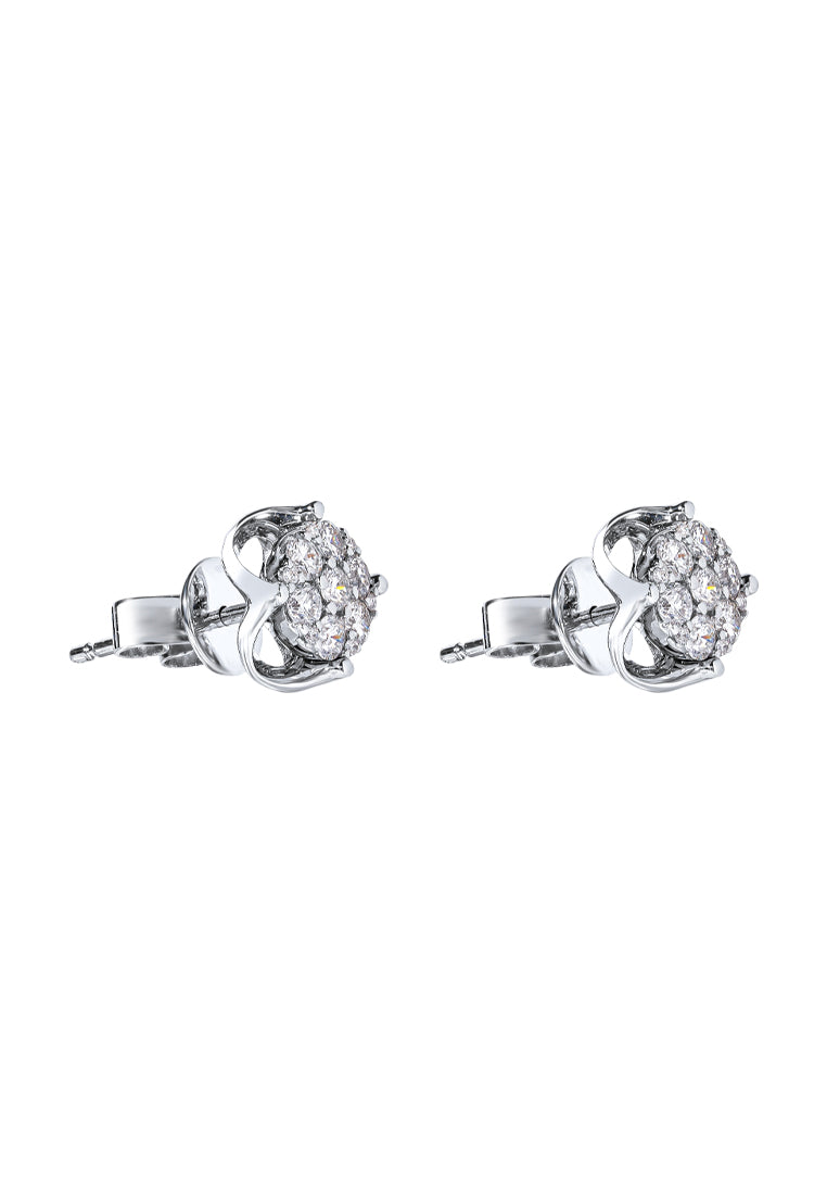 TOMEI Blooms Of Fortune Diamond Earrings, White Gold 585