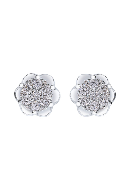 TOMEI Blooms Of Fortune Diamond Earrings, White Gold 585