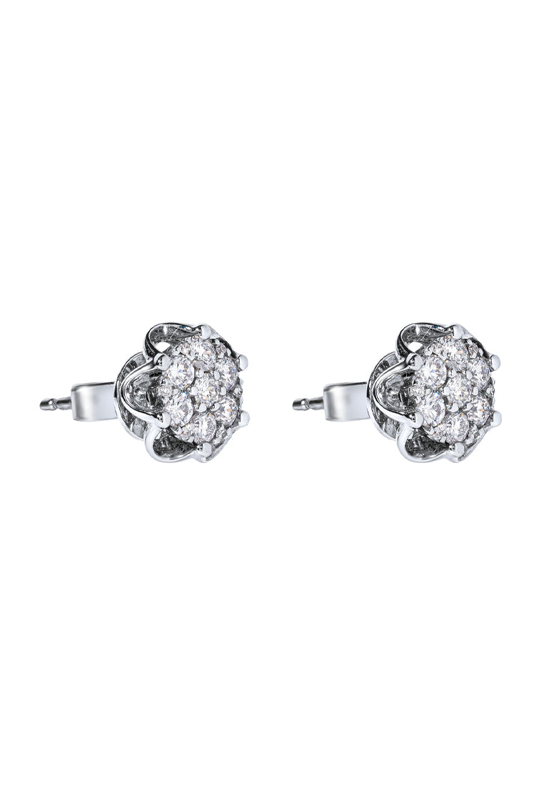 TOMEI Blooms Of Fortune Diamond Earrings, White Gold 585