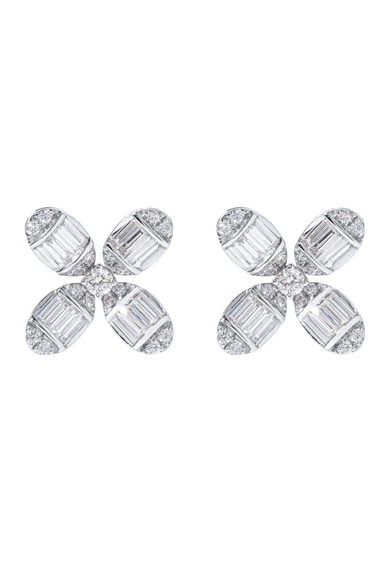 TOMEI Blooms Of Fortune Diamond Earrings, White Gold 750