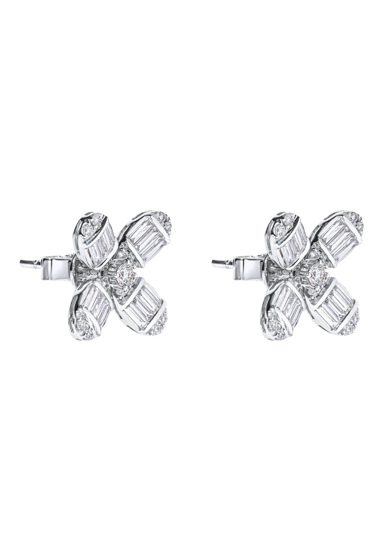 TOMEI Blooms Of Fortune Diamond Earrings, White Gold 750