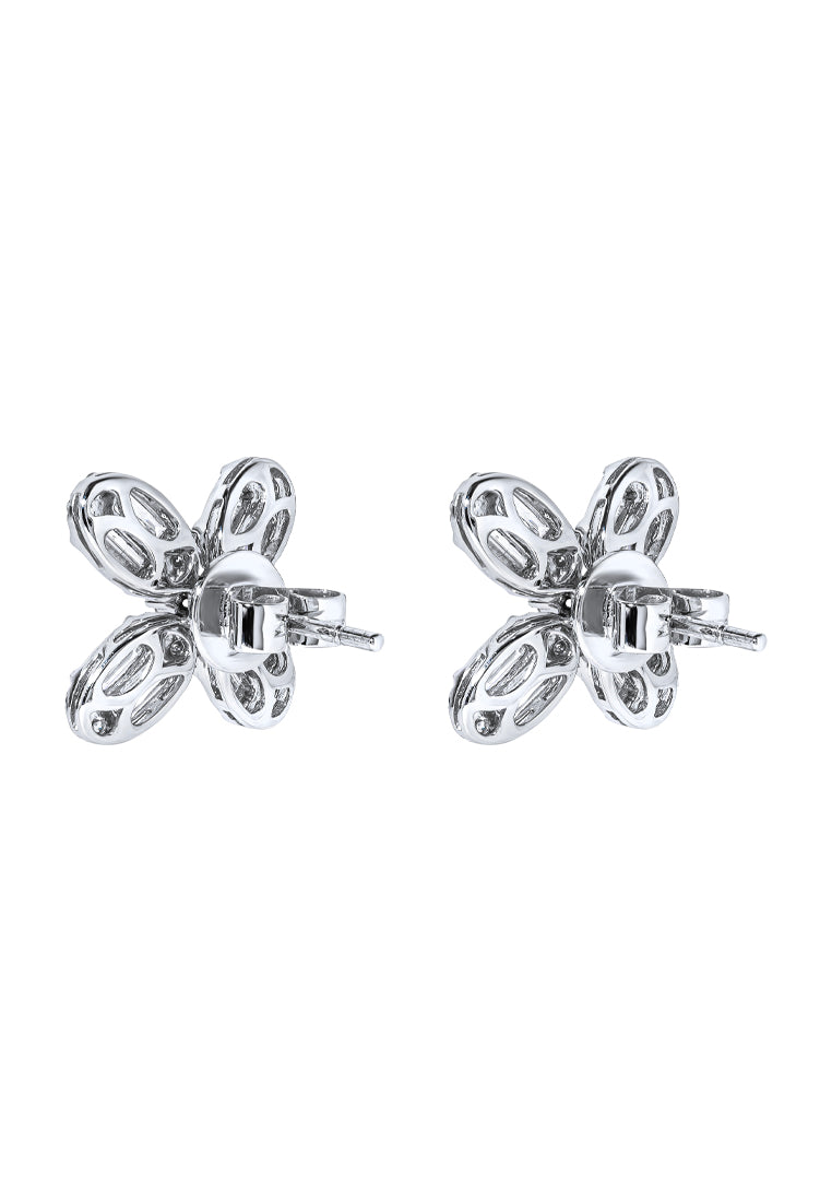 TOMEI Blooms Of Fortune Diamond Earrings, White Gold 750