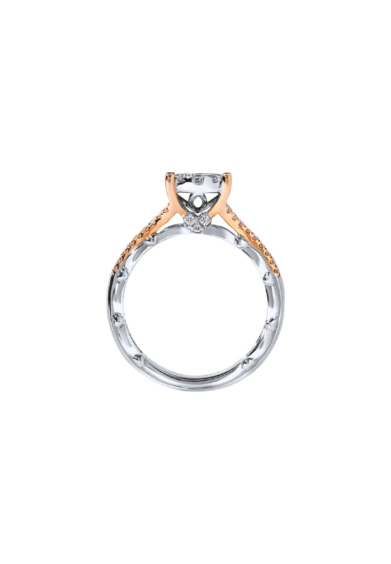 TOMEI Blooms Of Fortune Diamond Ring, White+Rose Gold 750