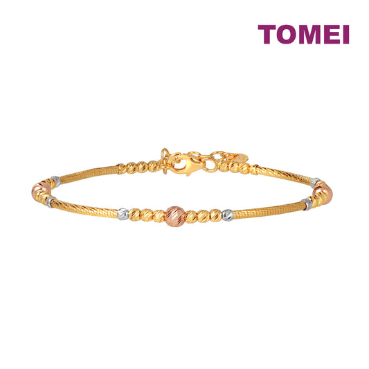 TOMEI Lusso Italia Beads Bangle, Yellow Gold 916