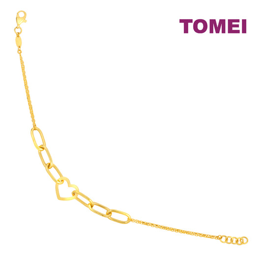 TOMEI Lusso Italia Chain With Love Bracelet, Yellow Gold 916
