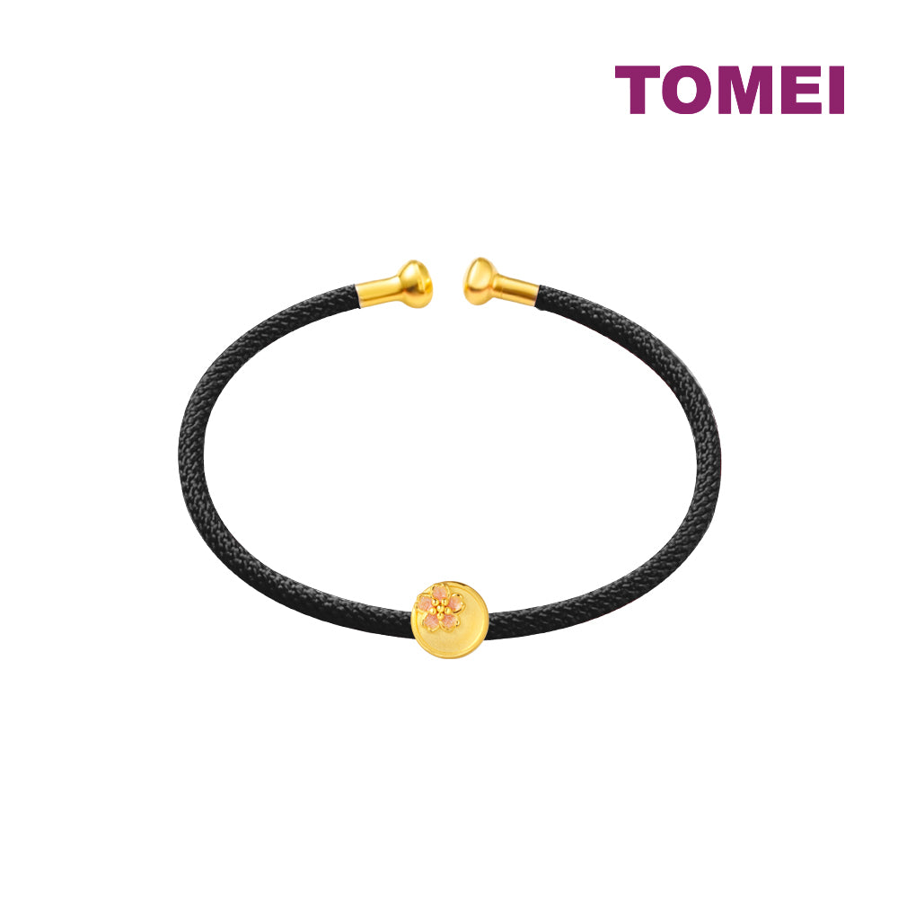 TOMEI [Online Exclusive] Love & Flower Charm, Yellow Gold 999