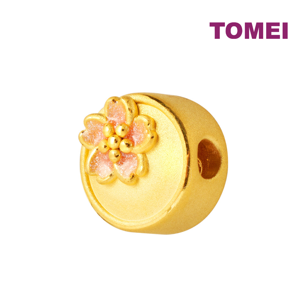 TOMEI [Online Exclusive] Love & Flower Charm, Yellow Gold 999