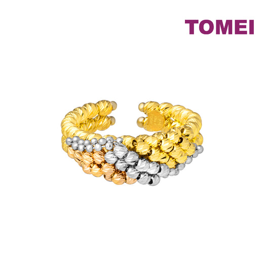 TOMEI Lusso Italia Bunches Of Bead Ring, Yellow Gold 916