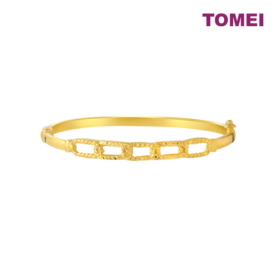 TOMEI Twisted Clip Bangle, Yellow Gold 916