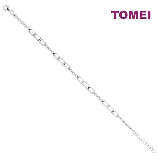 TOMEI Plain Gold Bracelet,White Gold 585