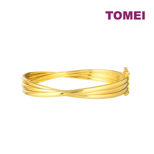 TOMEI Lusso Italia Layered Bangle, Yellow Gold 916
