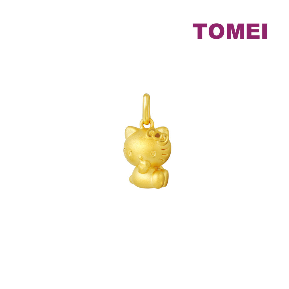 TOMEI I Sanrio Hello Kitty 5D Pendant, Yellow Gold 999