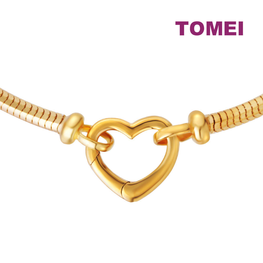 TOMEI Lusso Italia Chomel Heart Bracelet, Yellow Gold 916