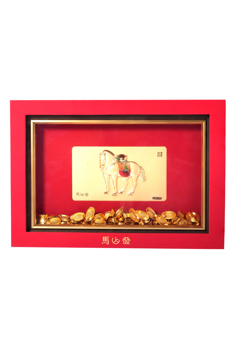 TOMEI Get Rich Ingots Gold Wafer 0.01G Frame, Yellow Gold 9999