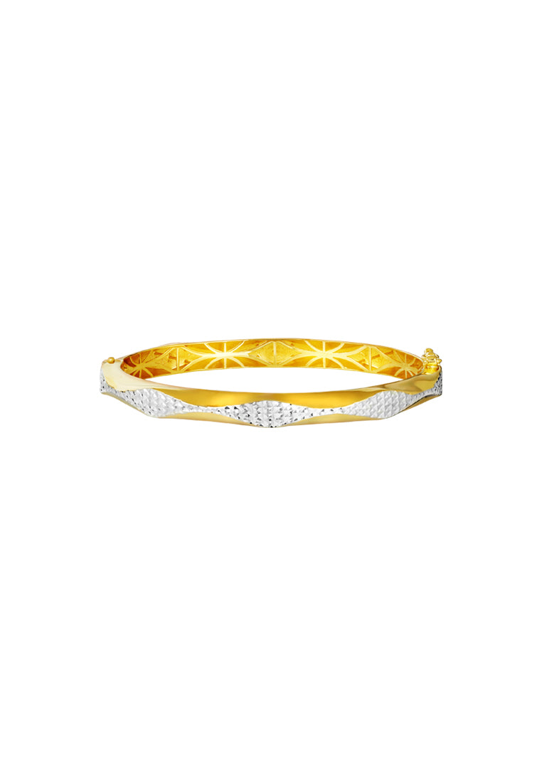 TOMEI Dual-Tone Bangle, Yellow Gold 916