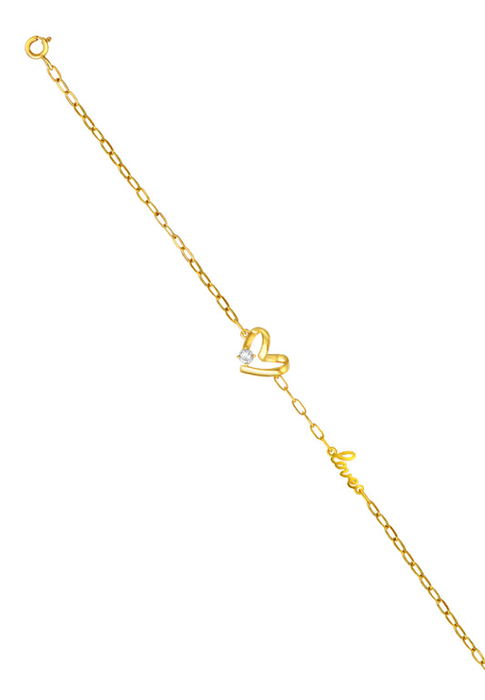 TOMEI Diamond Cut Collection Only Love Bracelet, Yellow Gold 916