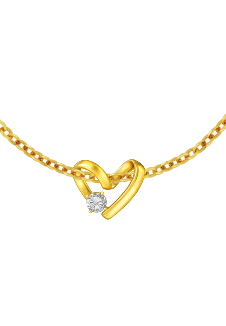 TOMEI Diamond Cut Collection Only Love Pendant, Yellow Gold 916