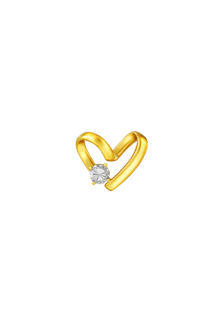 TOMEI Diamond Cut Collection Only Love Pendant, Yellow Gold 916