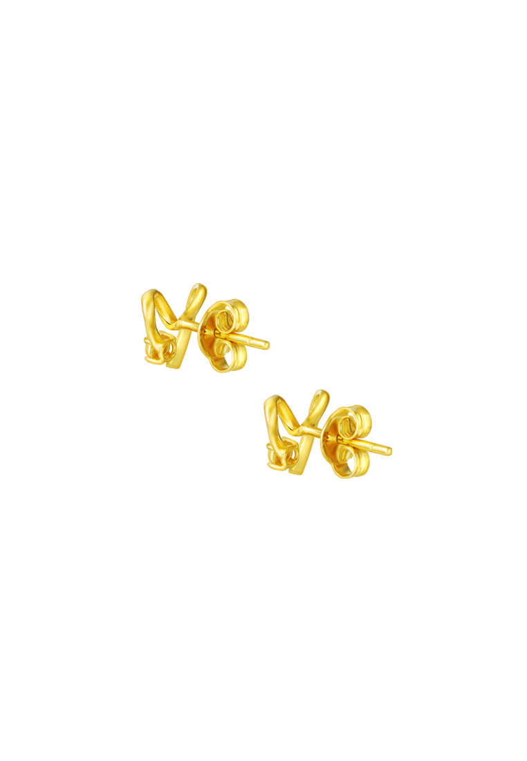 TOMEI Diamond Cut Collection Only Love Earrings, Yellow Gold 916