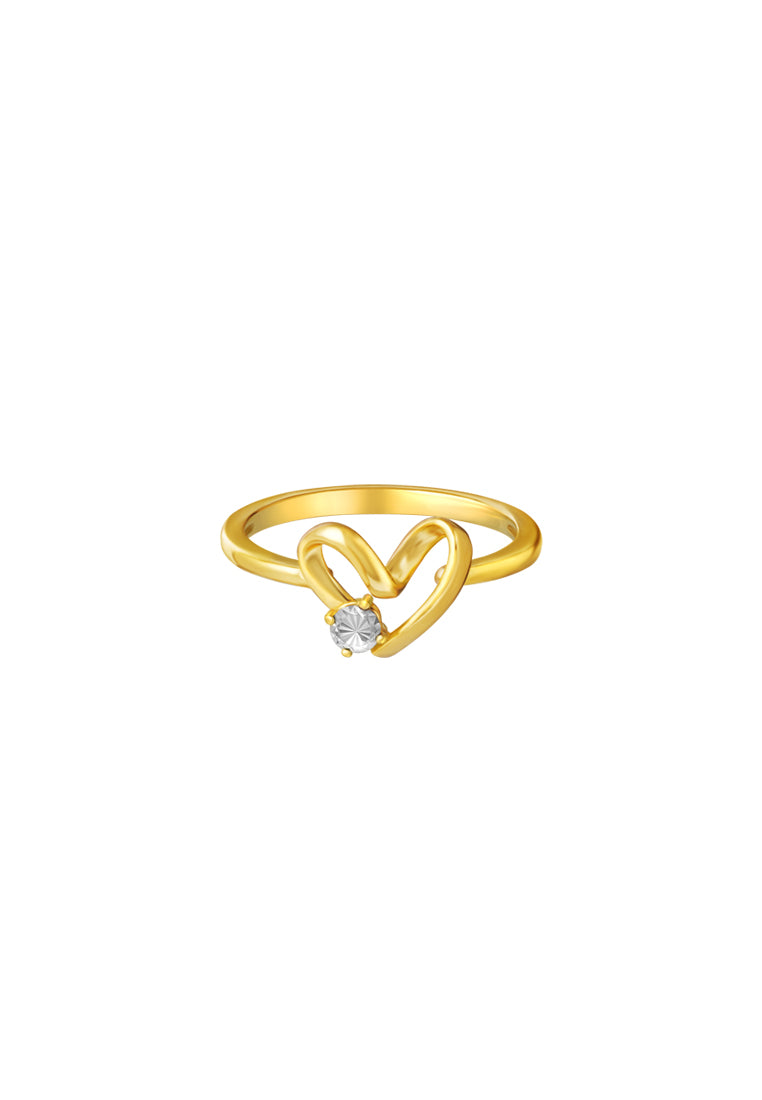 TOMEI Diamond Cut Collection Only Love Ring, Yellow Gold 916