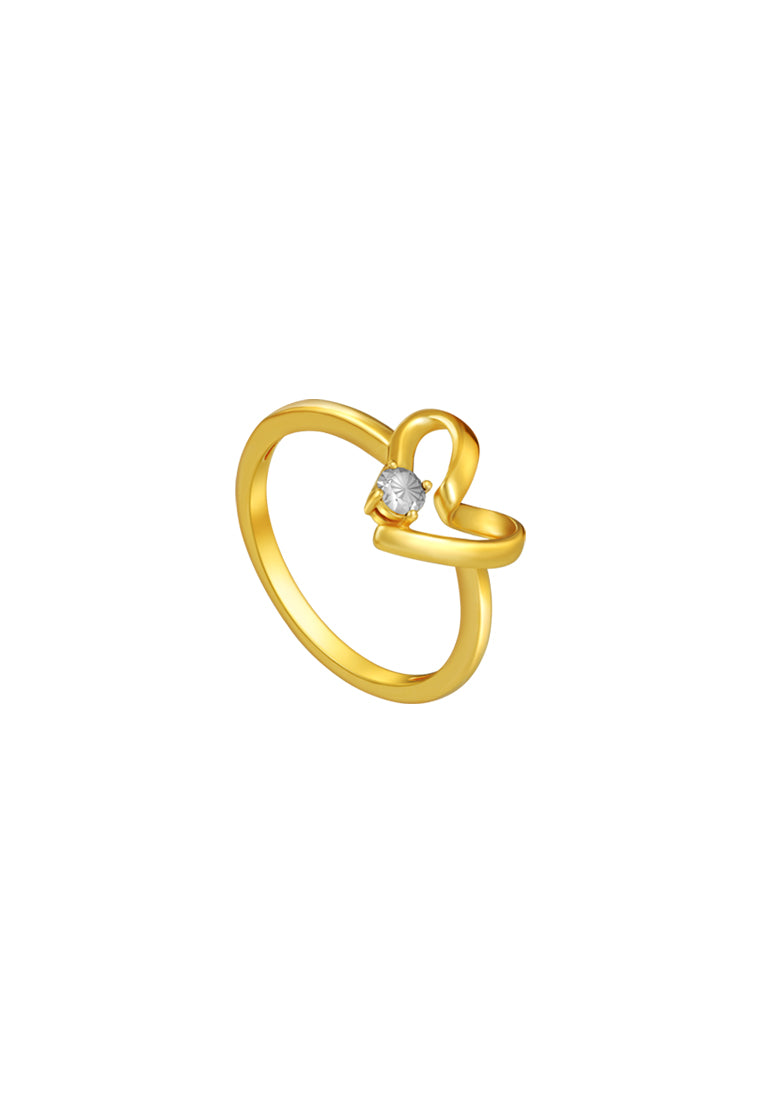 TOMEI Diamond Cut Collection Only Love Ring, Yellow Gold 916