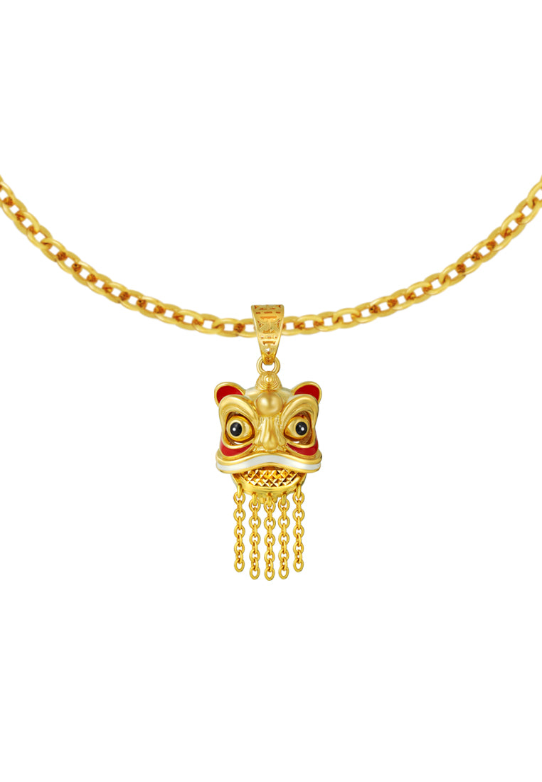 TOMEI Lion Dance Tassel Pendant, Yellow Gold 916