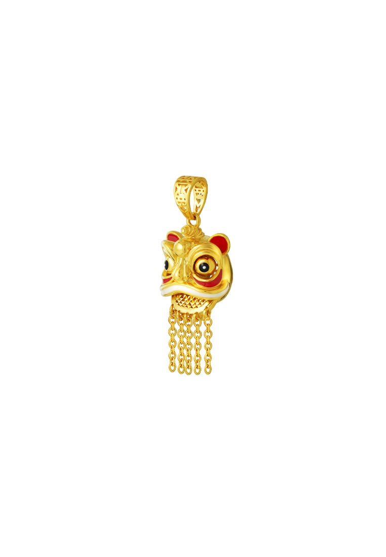 TOMEI Lion Dance Tassel Pendant, Yellow Gold 916