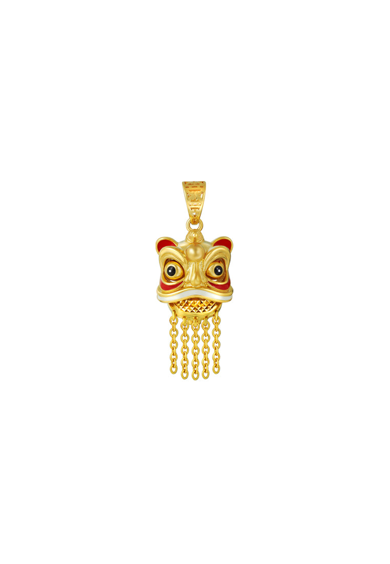TOMEI Lion Dance Tassel Pendant, Yellow Gold 916