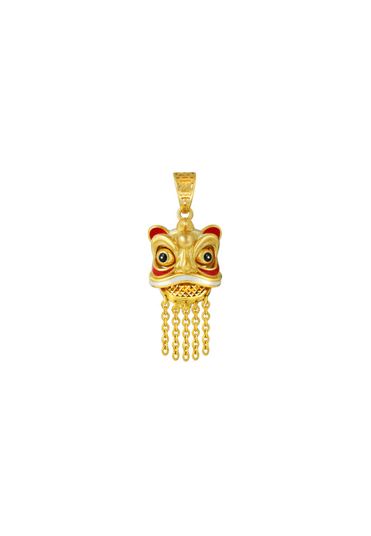 TOMEI Lion Dance Tassel Pendant, Yellow Gold 916