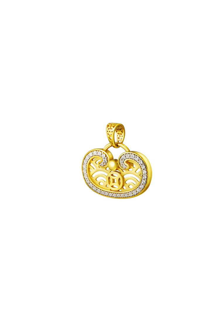 TOMEI Diamond Cut Collection Ruyi Pendant, Yellow Gold 916