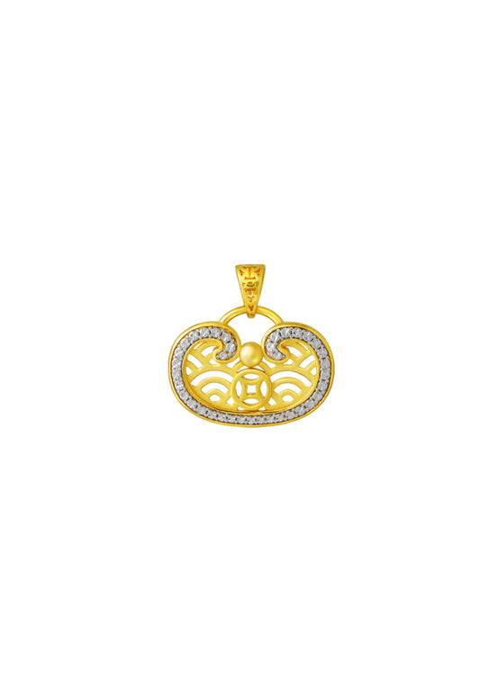 TOMEI Diamond Cut Collection Ruyi Pendant, Yellow Gold 916