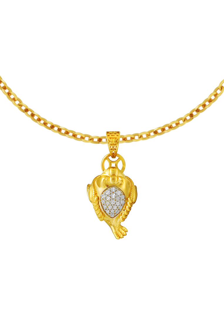 TOMEI Diamond Cut Collection Mudskipper Pendant, Yellow Gold 916