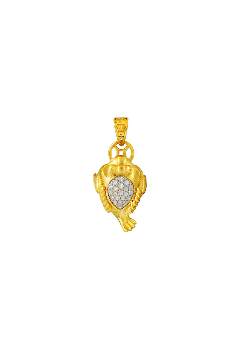 TOMEI Diamond Cut Collection Mudskipper Pendant, Yellow Gold 916