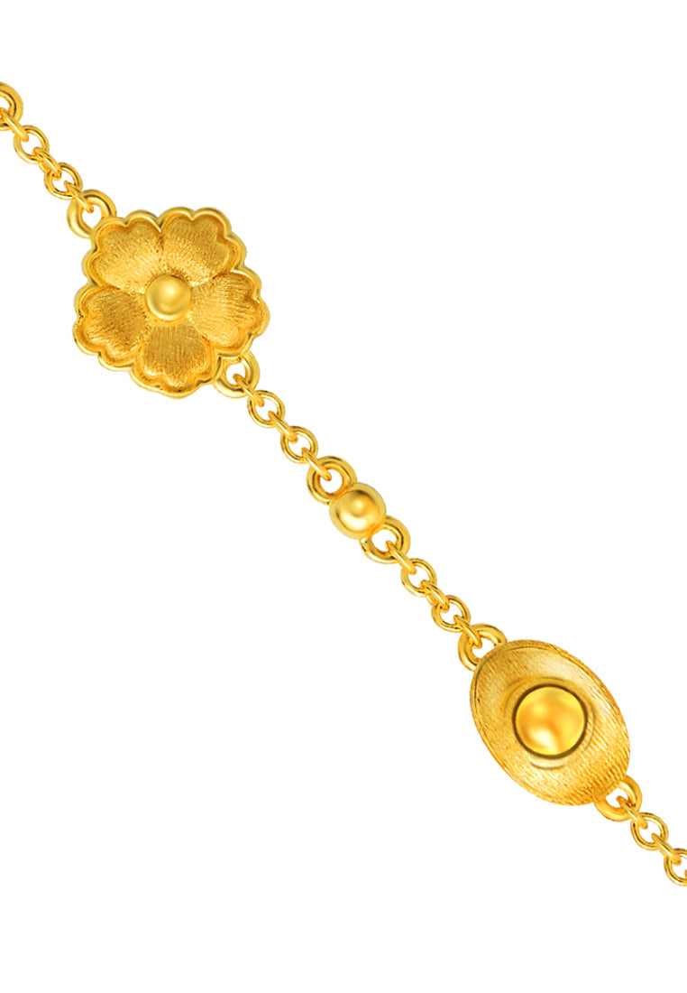 TOMEI Fortunate Flower Bracelet, Yellow Gold 916