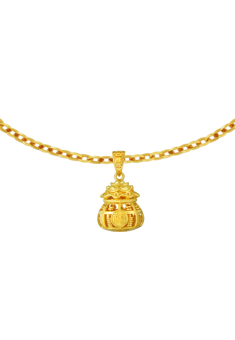 TOMEU Fu-Dai Abacus Pendant, Yellow Gold 916