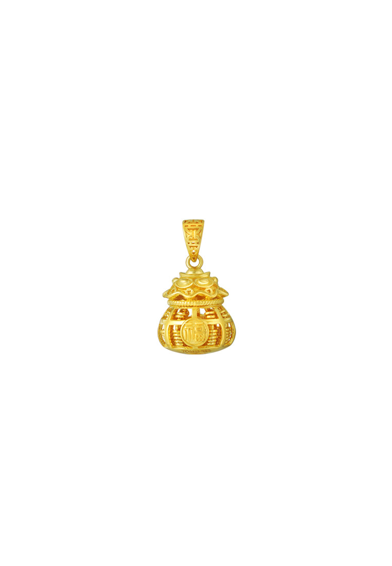 TOMEU Fu-Dai Abacus Pendant, Yellow Gold 916