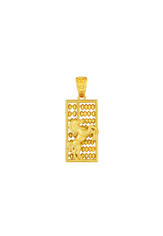 TOMEI Horse Abacus Pendant, Yellow Gold 916