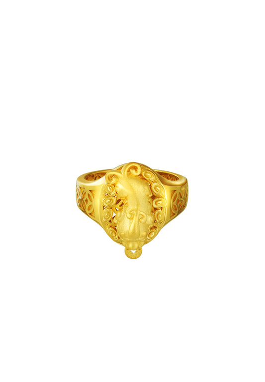 TOMEI Pixiu Ring, Yellow Gold 916