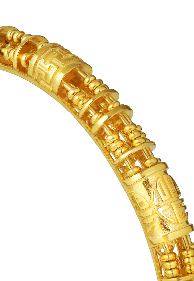 TOMEI Blissful Collection Abacus Bangle, Yellow Gold 916