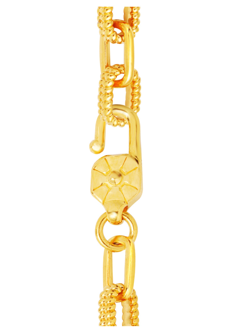 TOMEI Twisted Linked Bracelet, Yellow Gold 999 (5D)