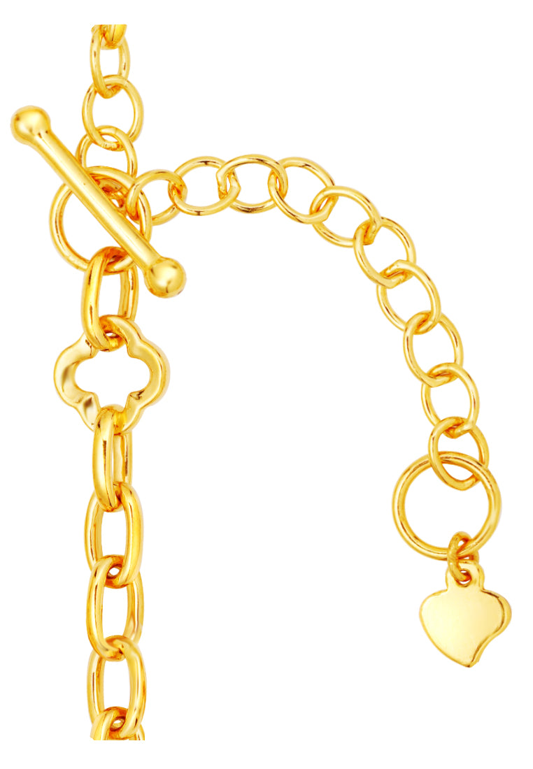 TOMEI Clover Linked Bracelet, Yellow Gold 999 (5D)