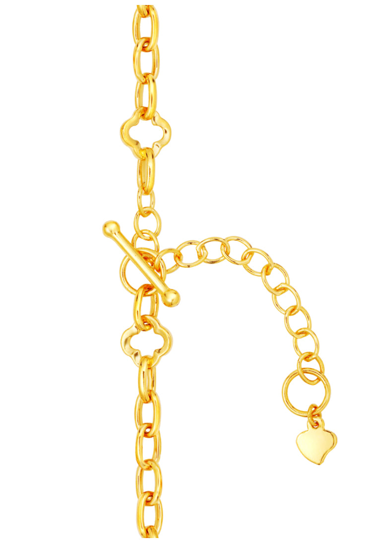 TOMEI Clover Linked Bracelet, Yellow Gold 999 (5D)