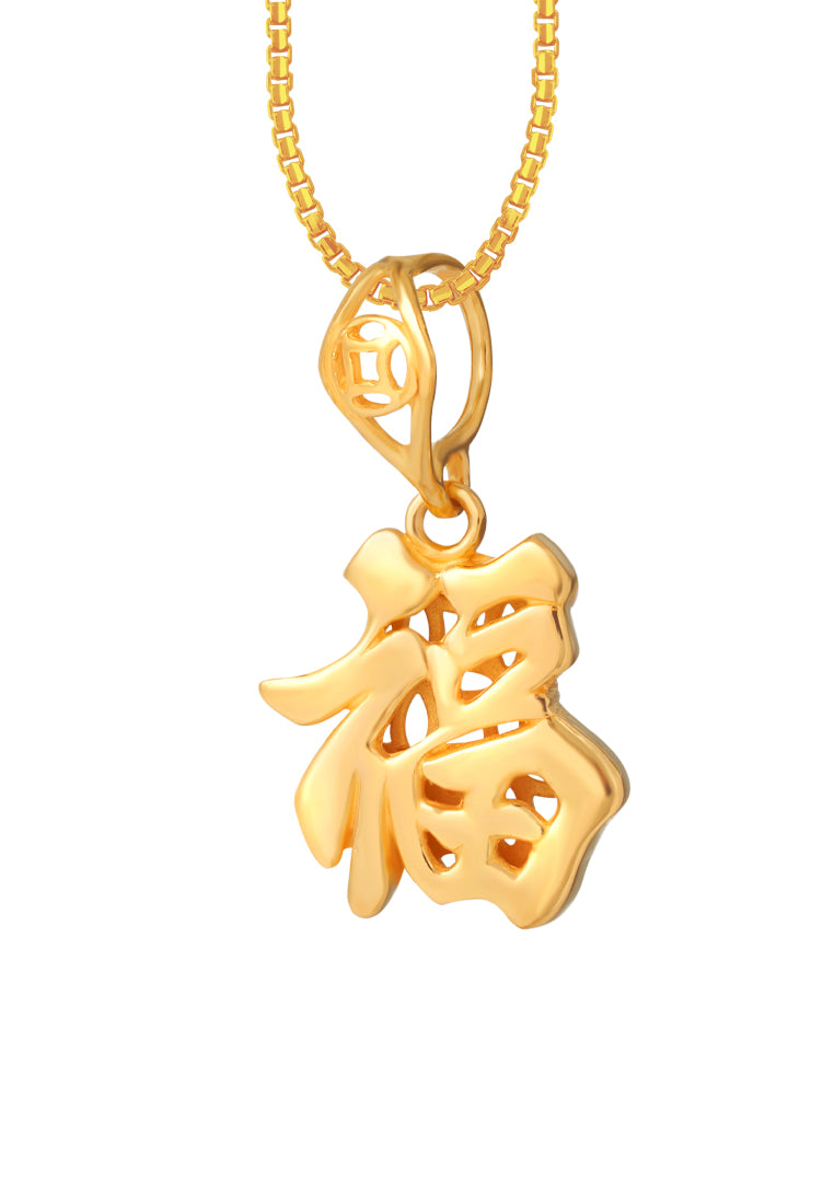 TOMEI Pendant Of Fook, Yellow Gold 916